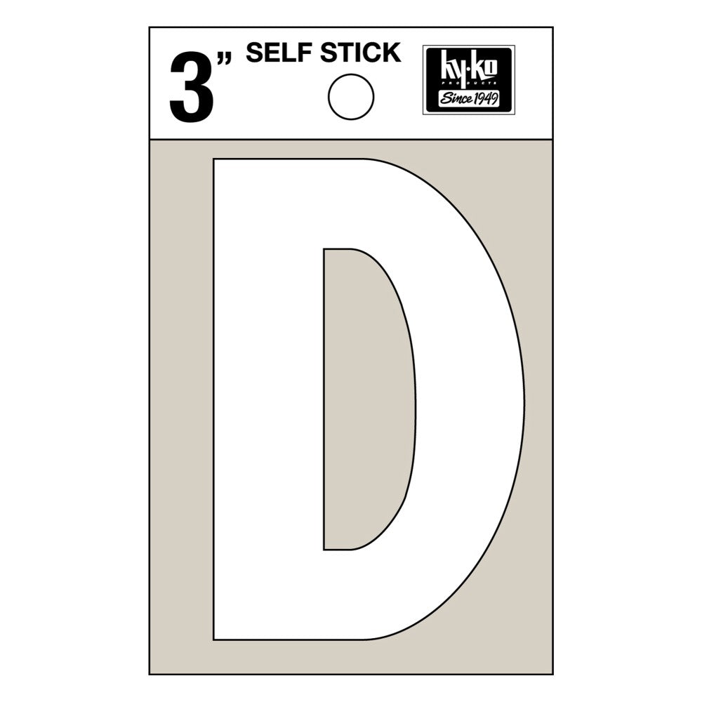 3" White Vinyl Letter D (10 pcs.)