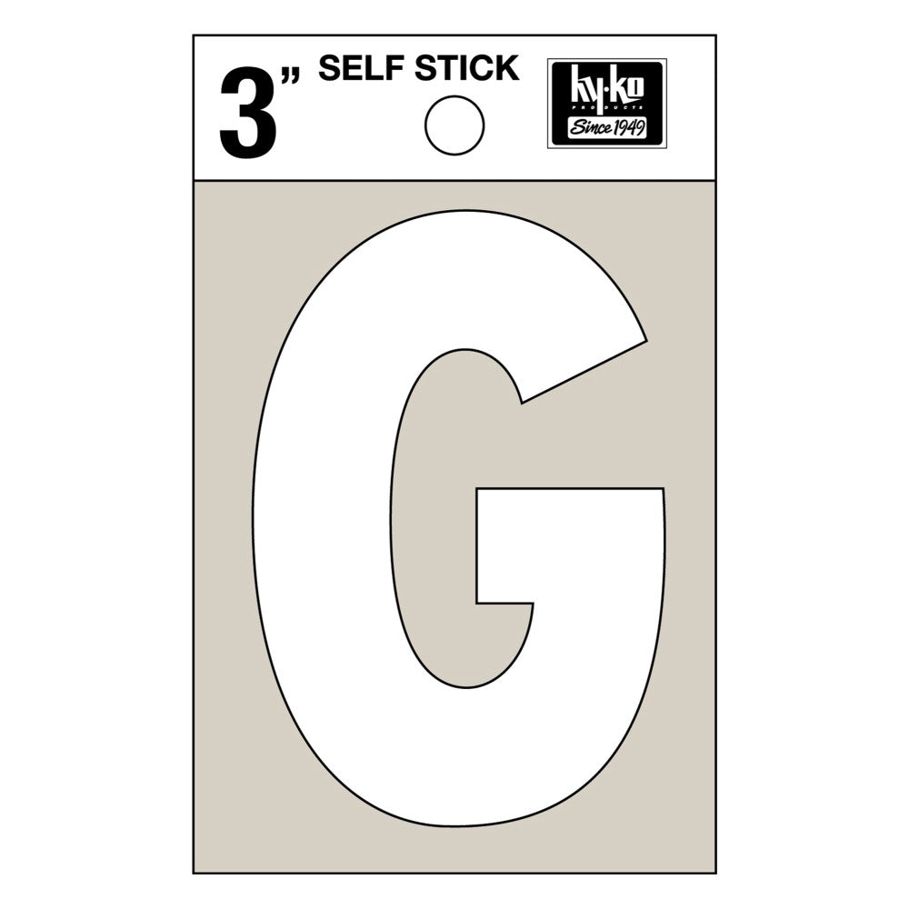 3" White Vinyl Letter G (10 pcs.)