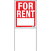 14X18" For Rent Sign With Frame 14" x 18" (3 pcs.)