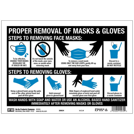 Proper Removal Personal Protective Equipment Sign 8.5" x 12" (10 pcs.)