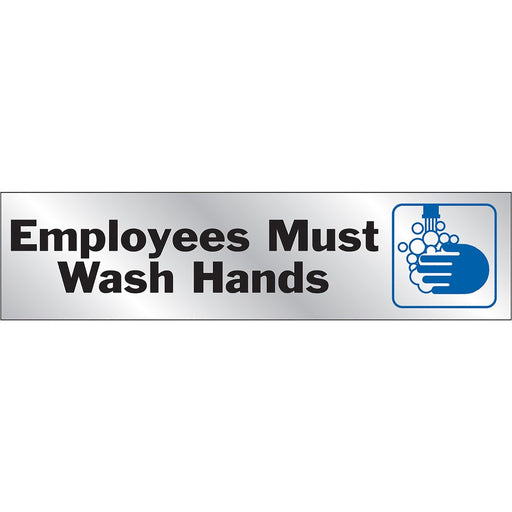 Employees Must Wash Hands Sign 2" x 8" (10 pcs.)