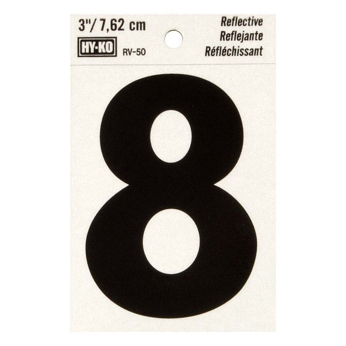 3" Reflective Number 8 (10 pcs.)