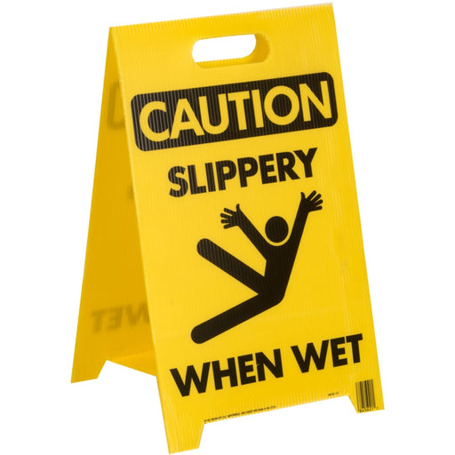 Caution Slippery When Wet Sign 12" x 20" (5 pcs.)