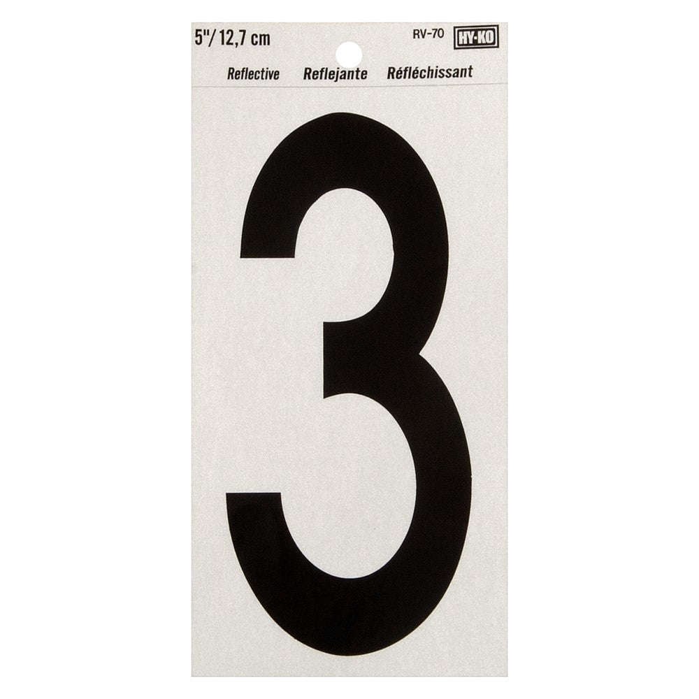 5" Reflective Number 3 (10 pcs.)