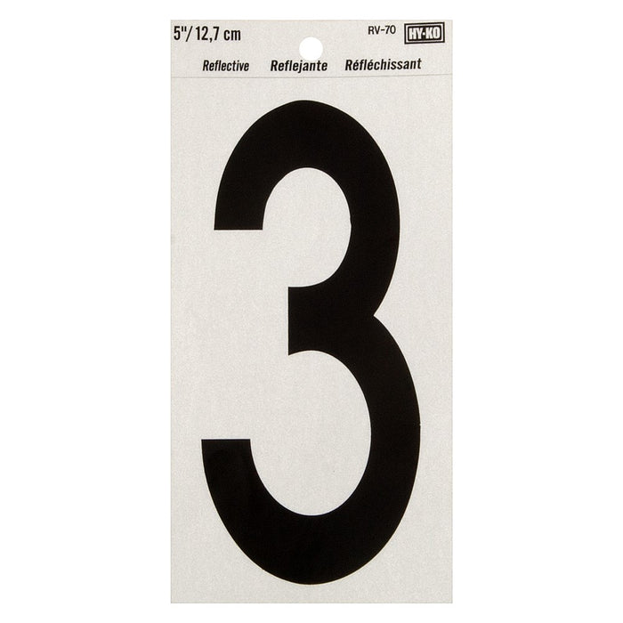 5" Reflective Number 3 (10 pcs.)