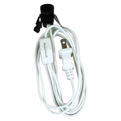 6' White Lamp Cord with Clip Socket, 18-2 SPT1 (1 pc.)