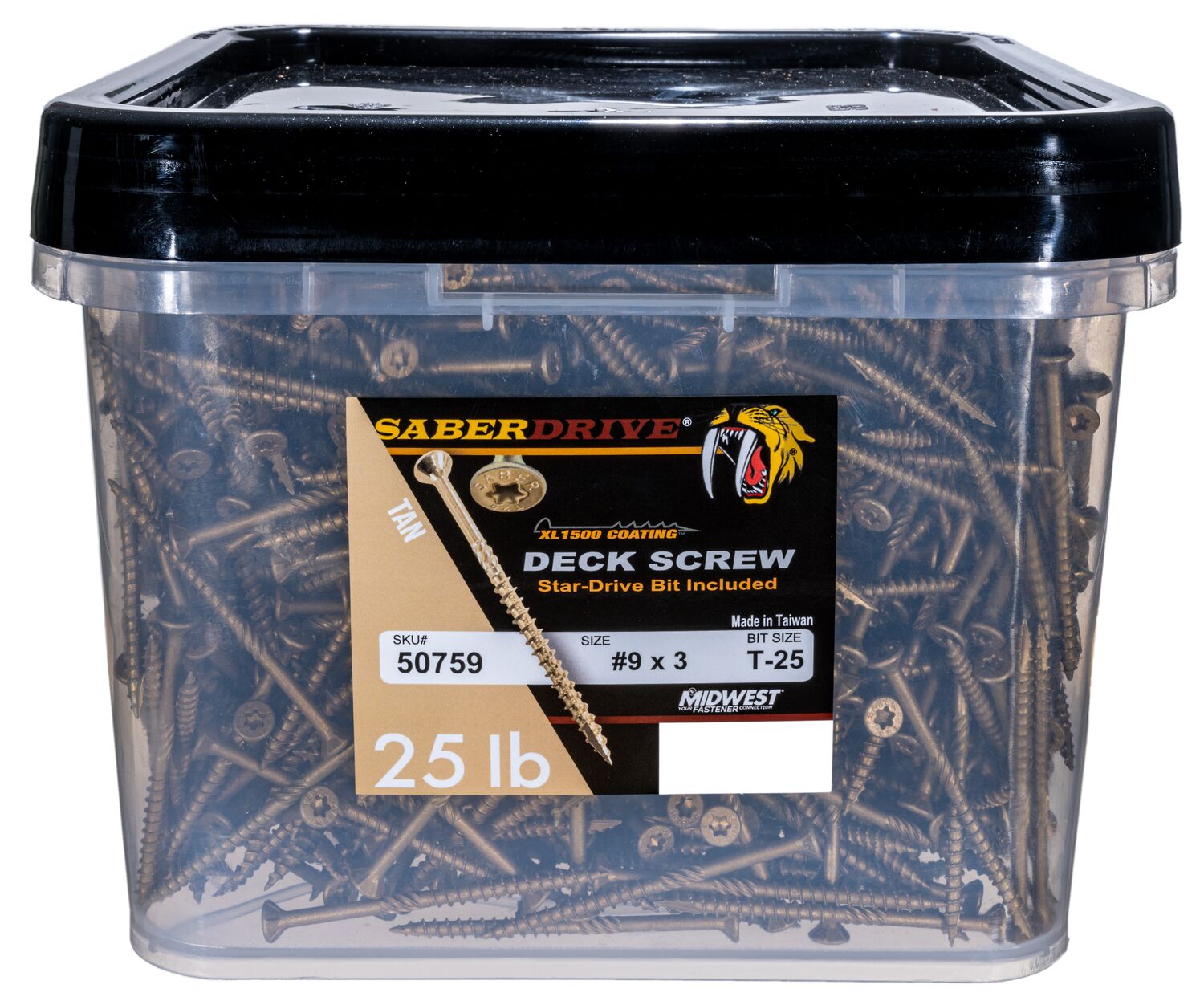 SaberDrive® Star Drive Construction Tan Deck Screws