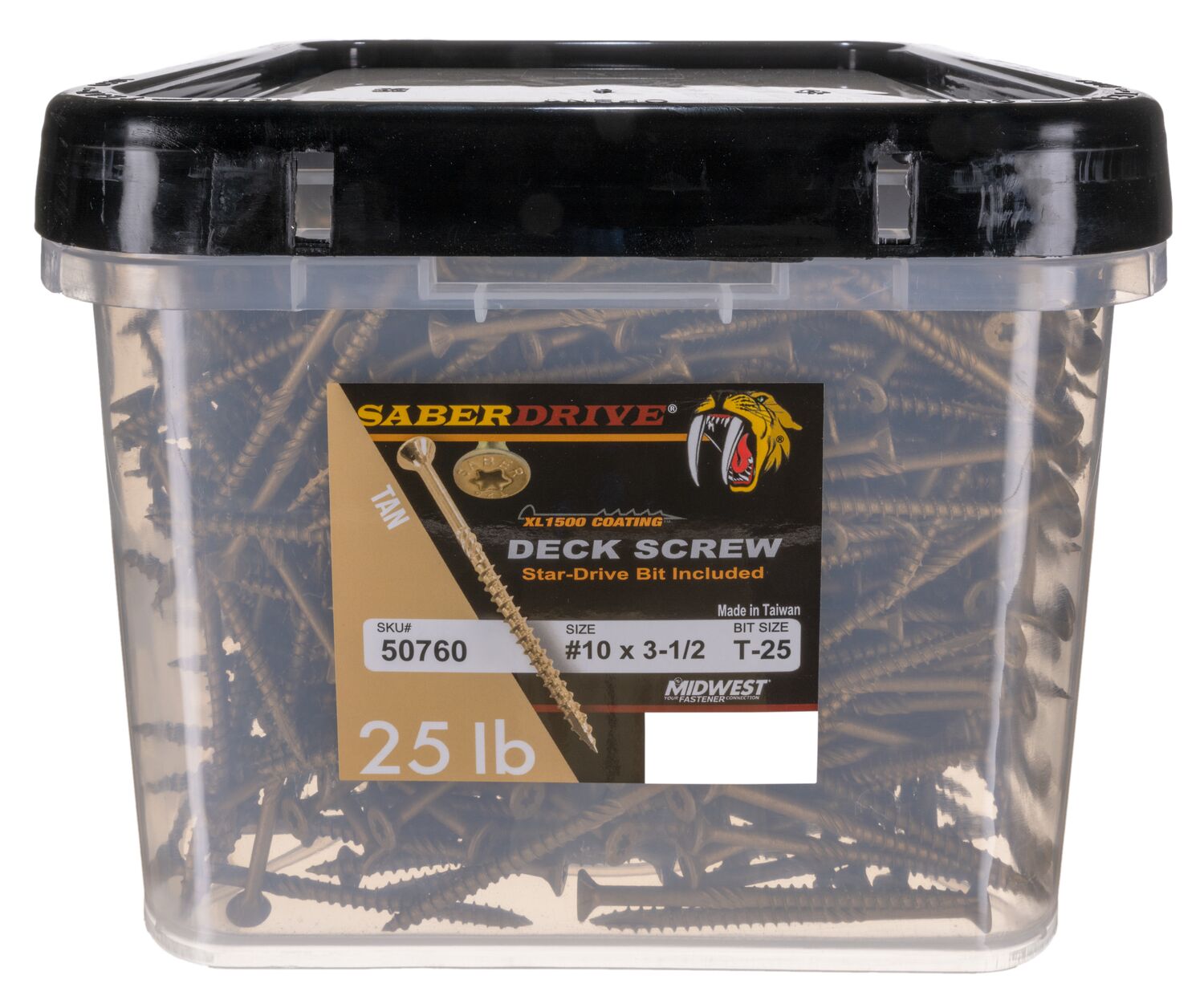SaberDrive® Star Drive Construction Tan Deck Screws