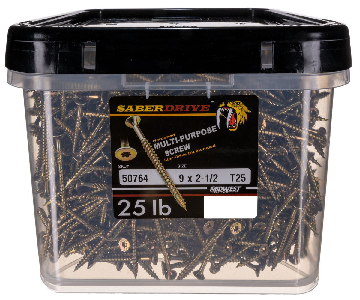 SaberDrive® T-25 Star Drive Gold Multi-Purpose Screws
