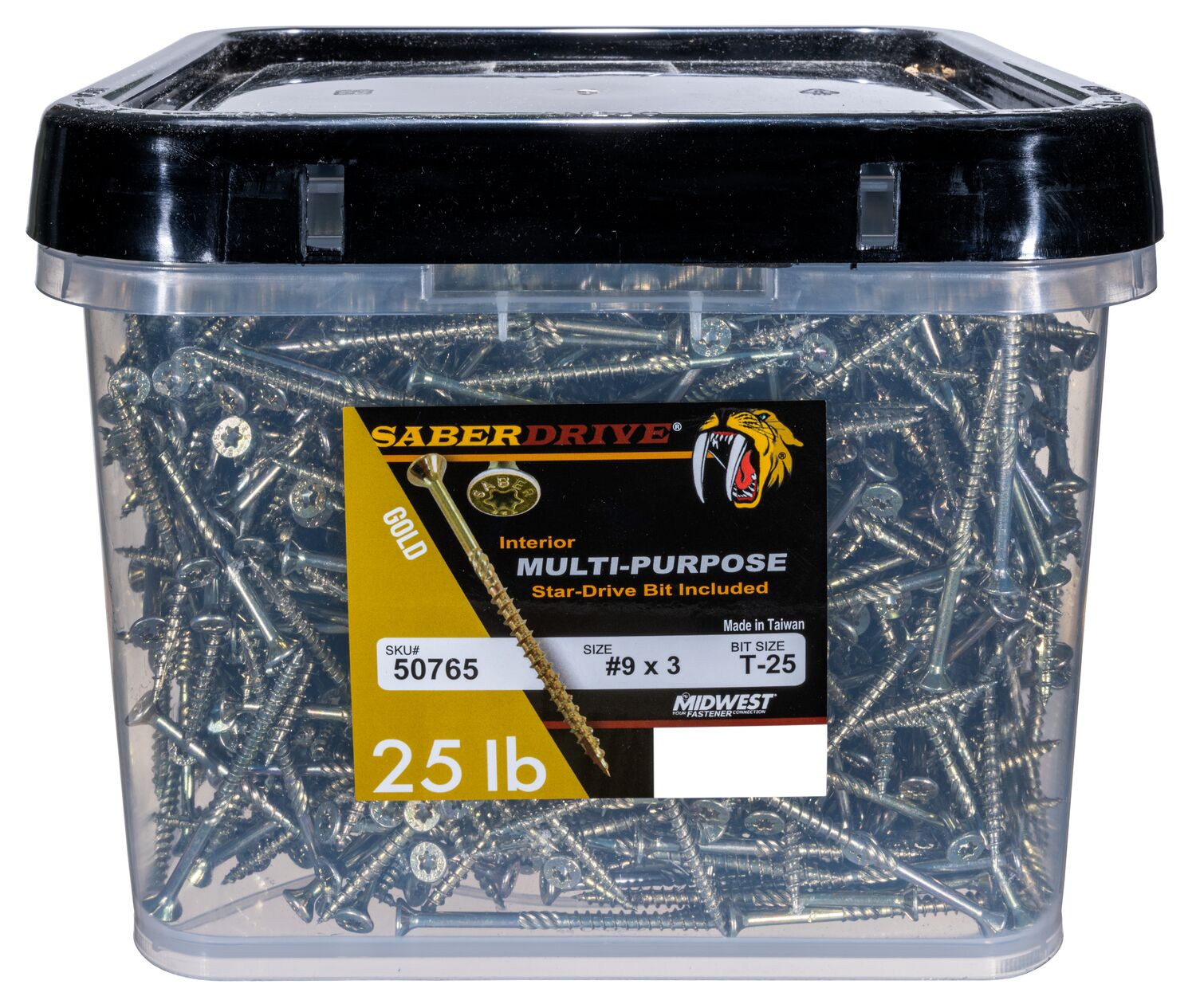 SaberDrive® T-25 Star Drive Gold Multi-Purpose Screws