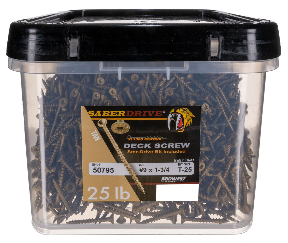 SaberDrive® Star Drive Construction Tan Deck Screws