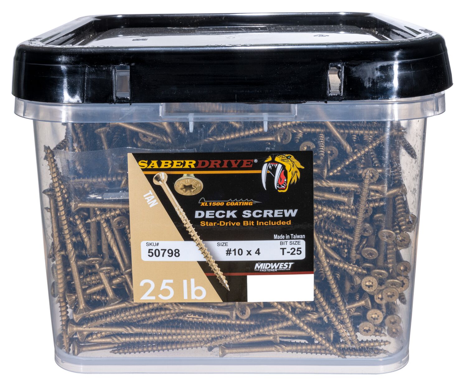 SaberDrive® Star Drive Construction Tan Deck Screws