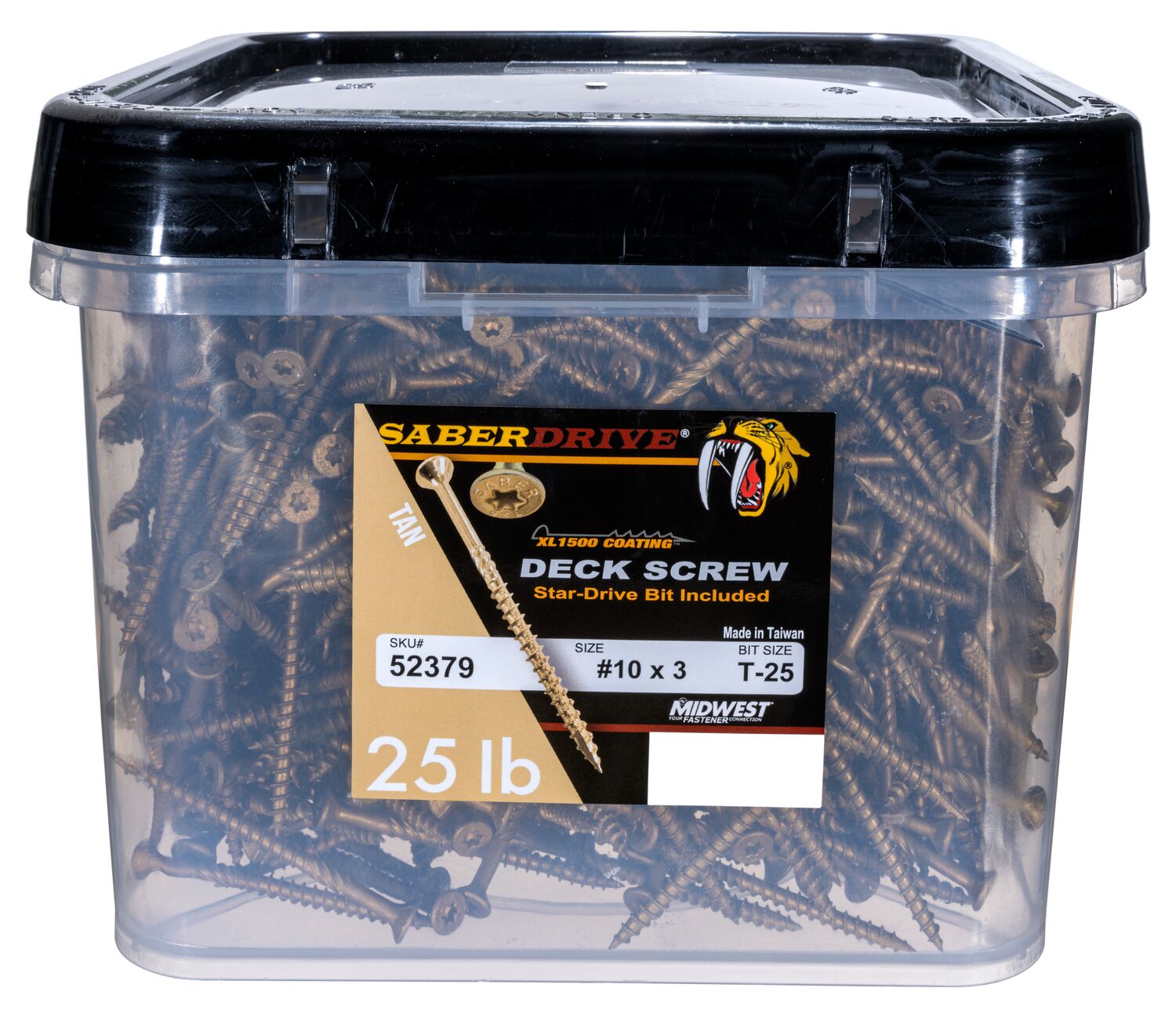 SaberDrive® Star Drive Construction Tan Deck Screws