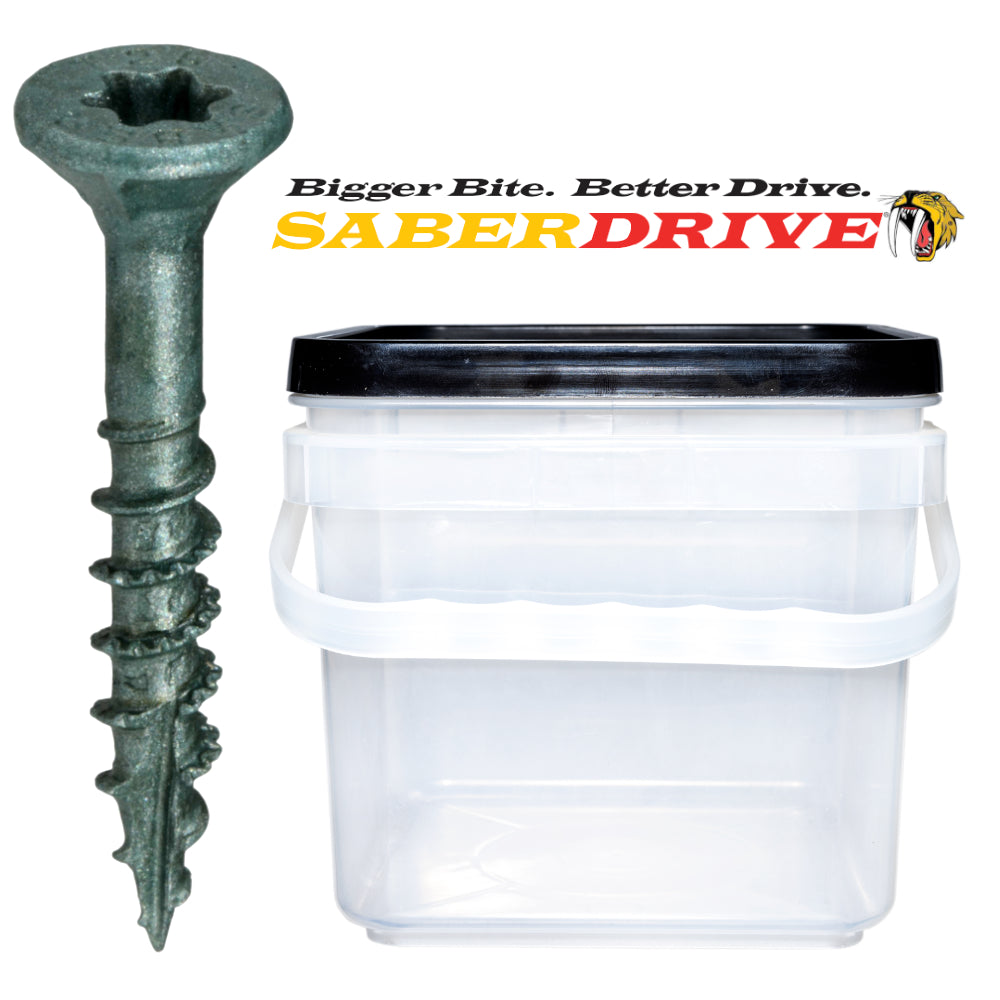 SaberDrive® GREEN XL1500 Coated T-25 Star Drive Exterior Deck Screws