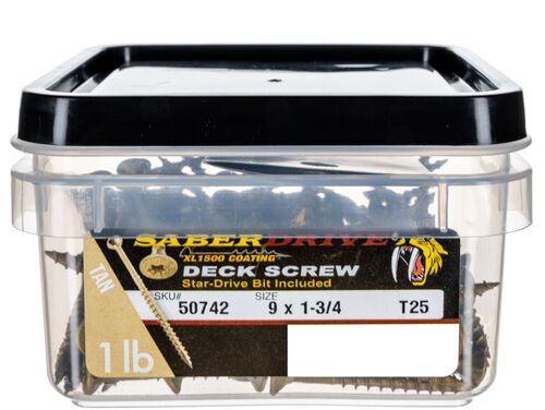 SaberDrive® Star Drive Construction Tan Deck Screws