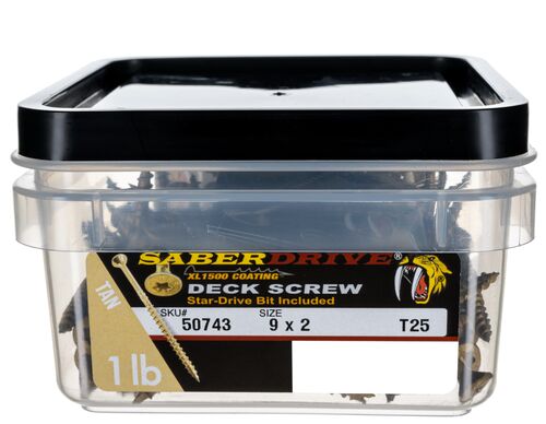 SaberDrive® Star Drive Construction Tan Deck Screws