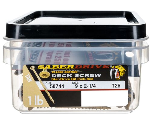 SaberDrive® Star Drive Construction Tan Deck Screws