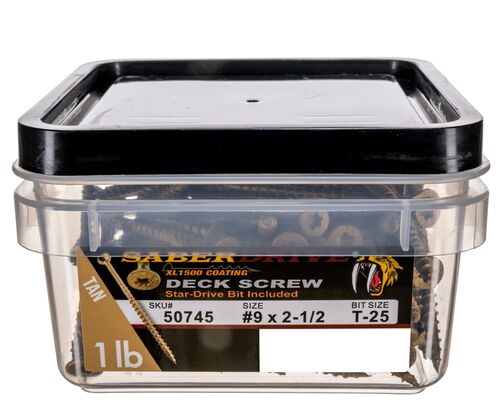 SaberDrive® Star Drive Construction Tan Deck Screws