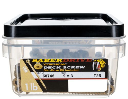 SaberDrive® Star Drive Construction Tan Deck Screws