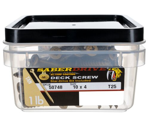SaberDrive® Star Drive Construction Tan Deck Screws