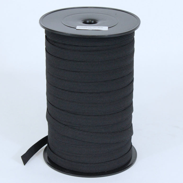1/2 Inch Braided Elastic Bands for Sewing Stretchy Waistband Cord BLACK 144 Yard