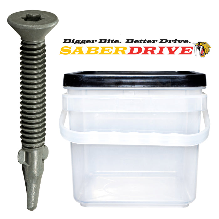 SaberDrive® Gray Ruspert T-30 Star Drive Flat Head Self-Drilling Floorboard Screws