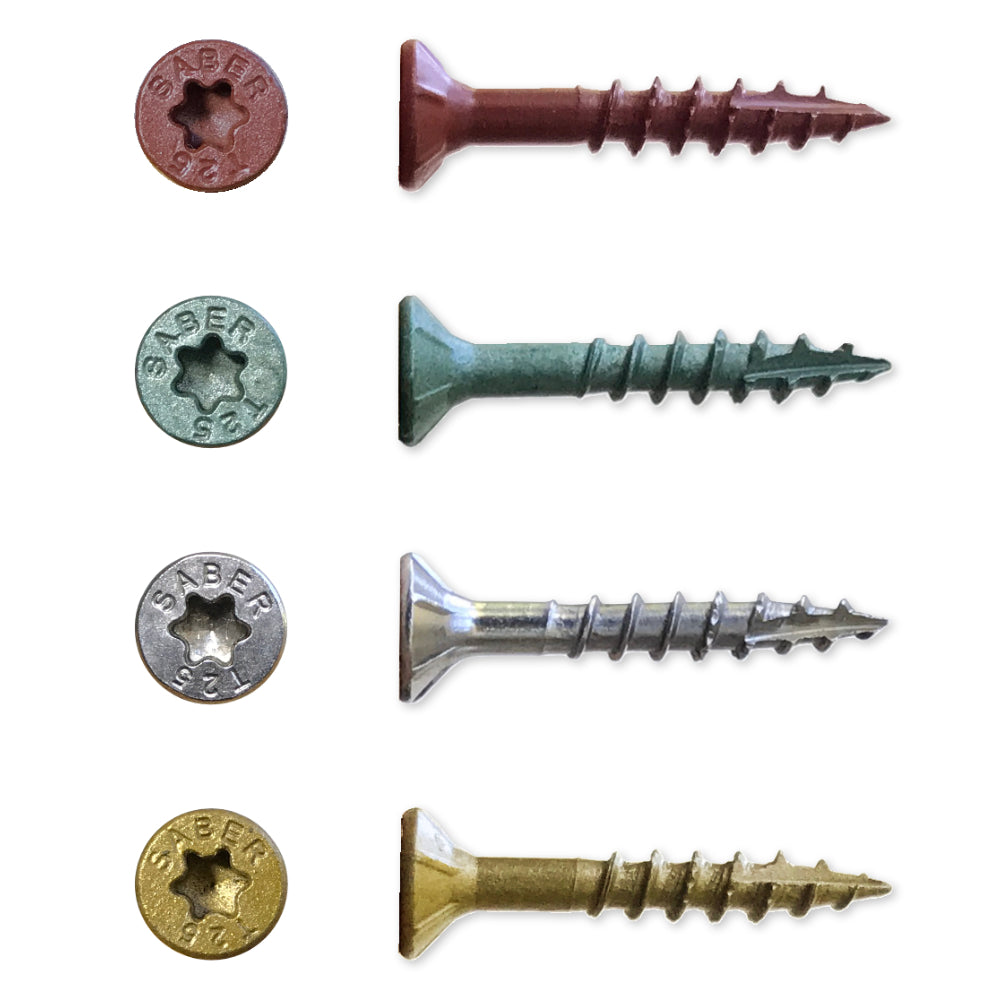 SaberDrive® RED XL1500 Coated T-25 Star Drive Exterior Deck Screws