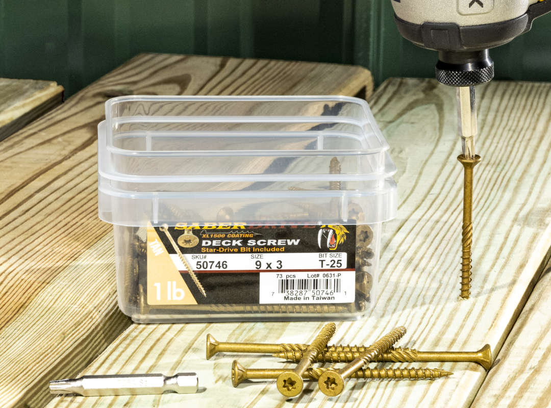 SaberDrive® TAN XL1500 Coated T-25 Star Drive Exterior Deck Screws