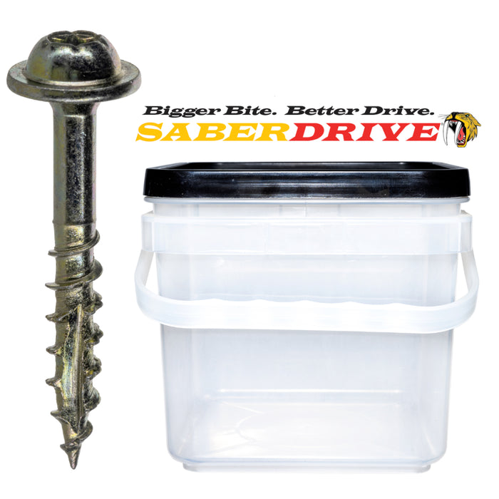 SaberDrive® Yellow Zinc T-20 Star Drive Round Washer Head Cabinet Screws